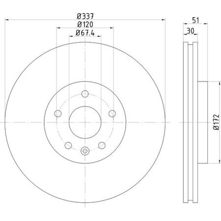 Pagid Brakes Brake Disc, 355123082 355123082